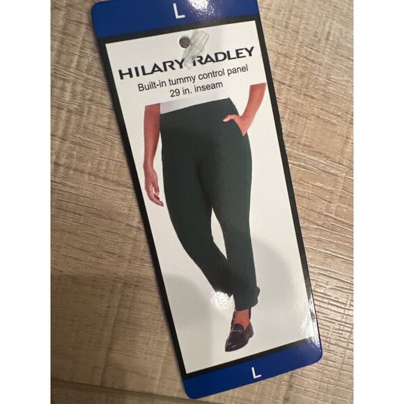Hilary Radley Women's Stretch Slim Fit Trousers Dark Green With Pockets NEW LARG - Picture 9 of 11